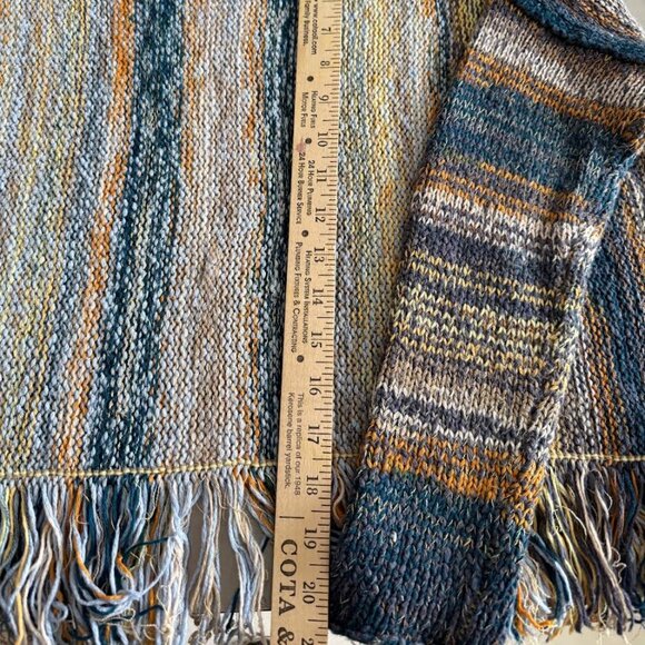 Free People Blue Motif Fringe Sweater BOHO - Picture 3 of 5